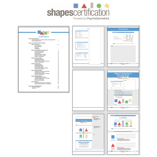 Shapes Certification Participant Workbook - Sample Pages